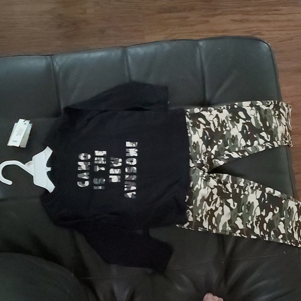 Camo sweat pants and long sleeve shirt